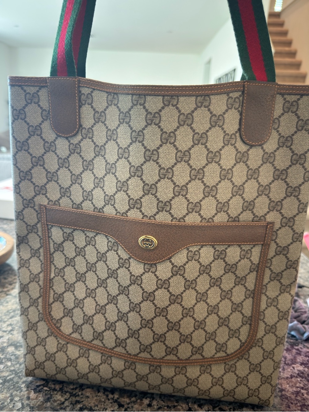 Vintage Gucci Anniversary Collection With Coated Canvas And Sherry Line Straps